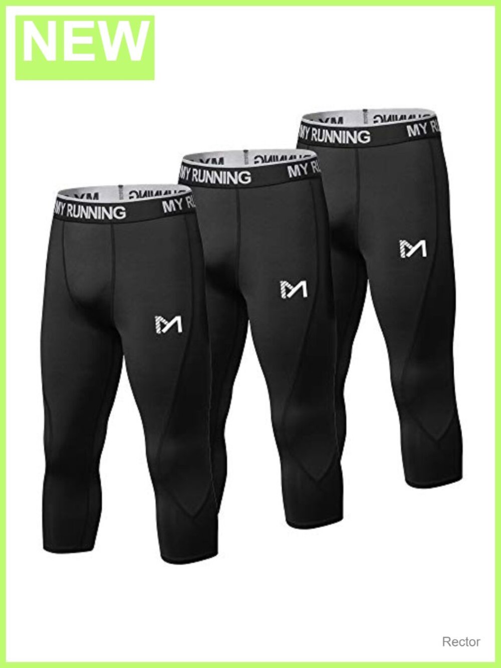 Men's 3/4 Compression Pants Leggings Tights Athletic Base Layer Workout